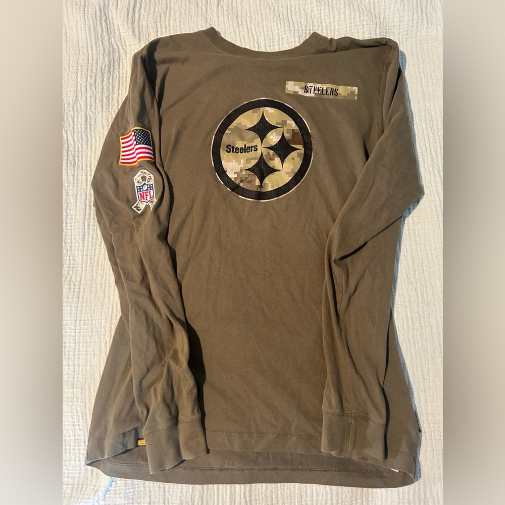 Long sleeve military Steelers tshirt